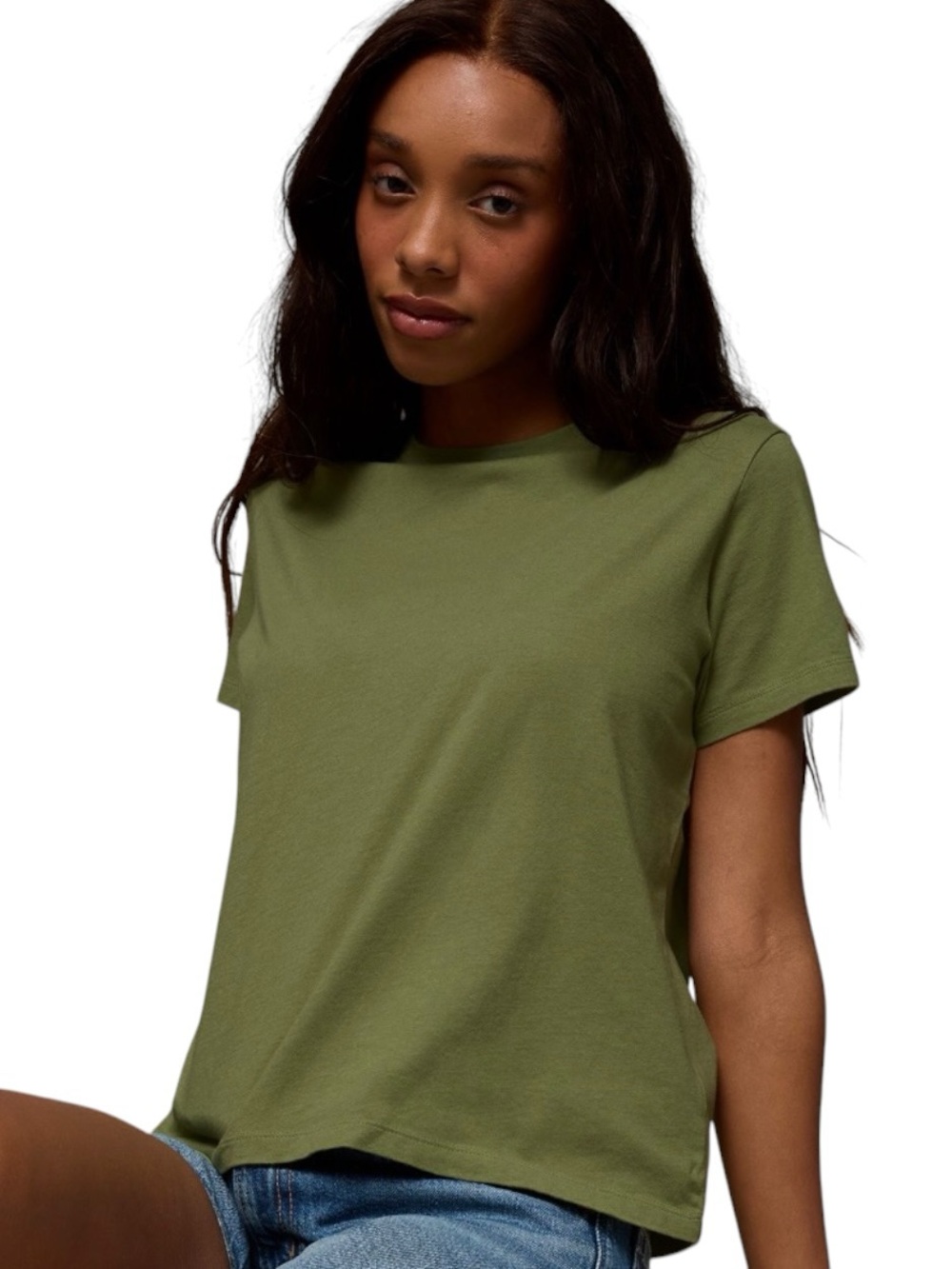 AE American Eagle Women’s Everyday Tee Shirt Hiker Olive Green Size Small